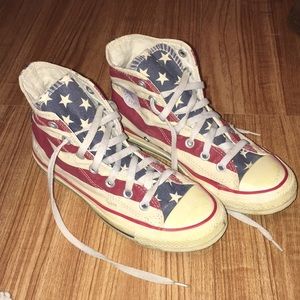 American flag converse made distressed